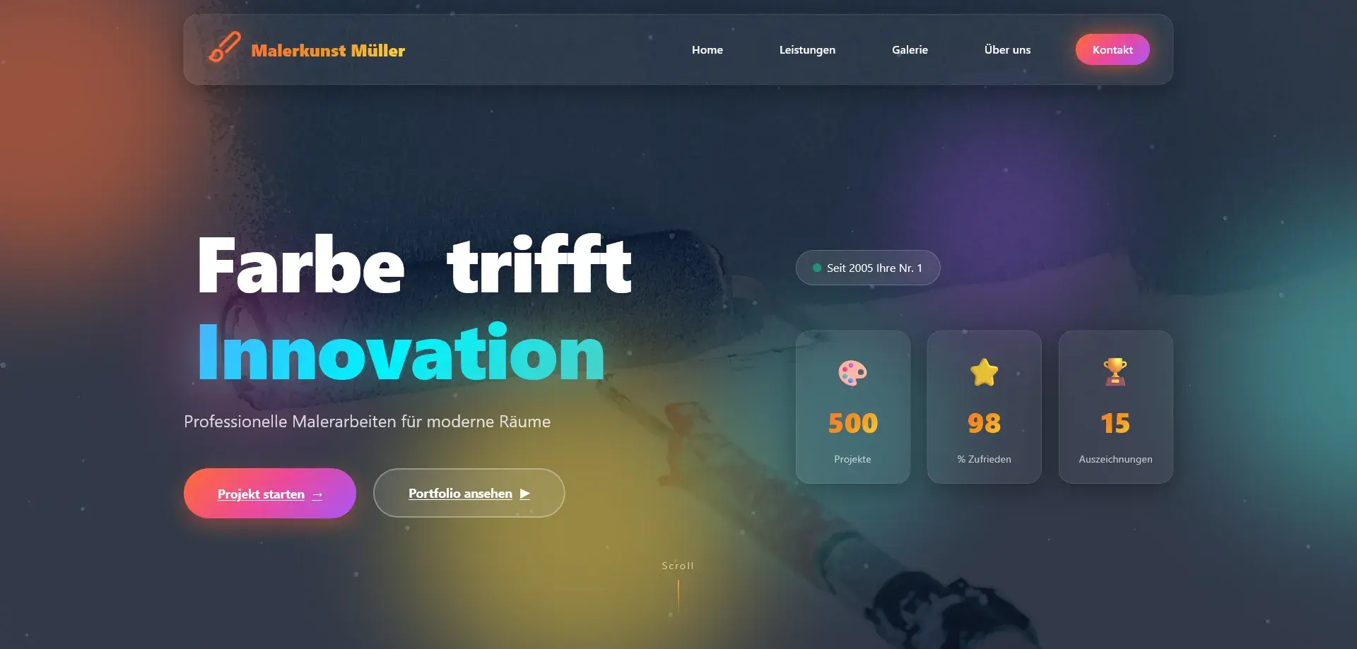 Webdesign Beispiel 1 als Desktop-Ansicht