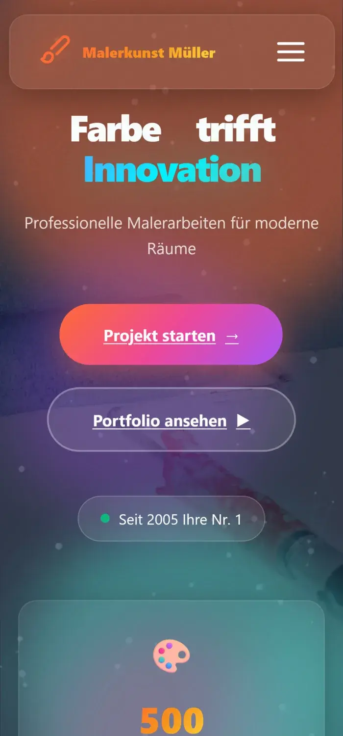 Webdesign Beispiel 1 als Smartphone-Ansicht