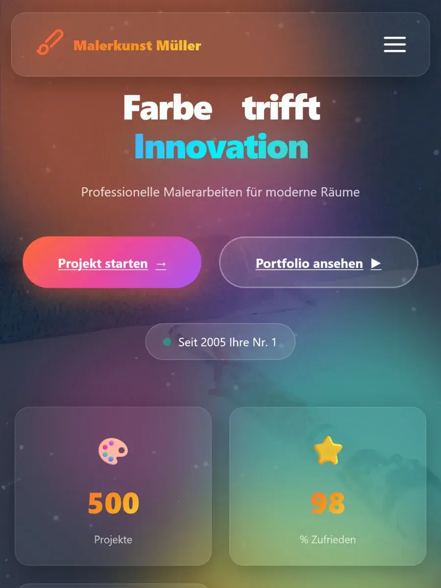 Webdesign Beispiel 1 als Tablet-Ansicht