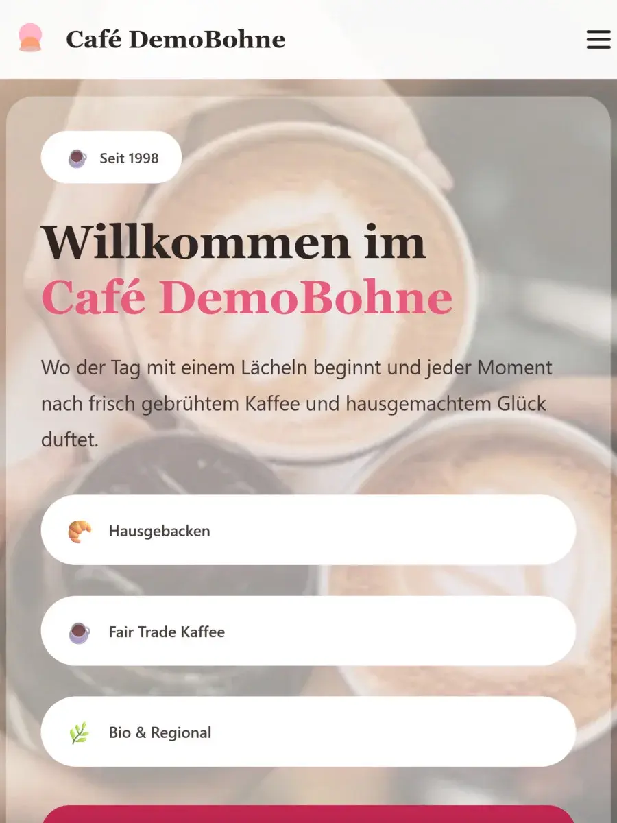 Webdesign Beispiel 2 als Tablet-Ansicht