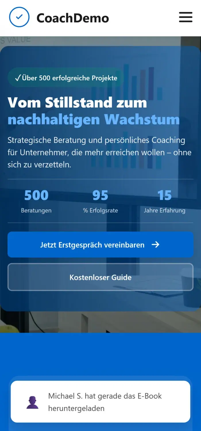 Webdesign Beispiel 3 als Smartphone-Ansicht