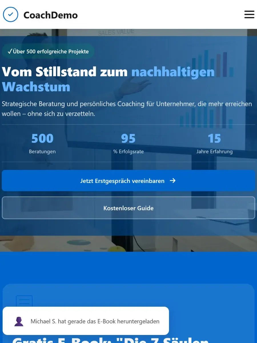 Webdesign Beispiel 3 als Tablet-Ansicht